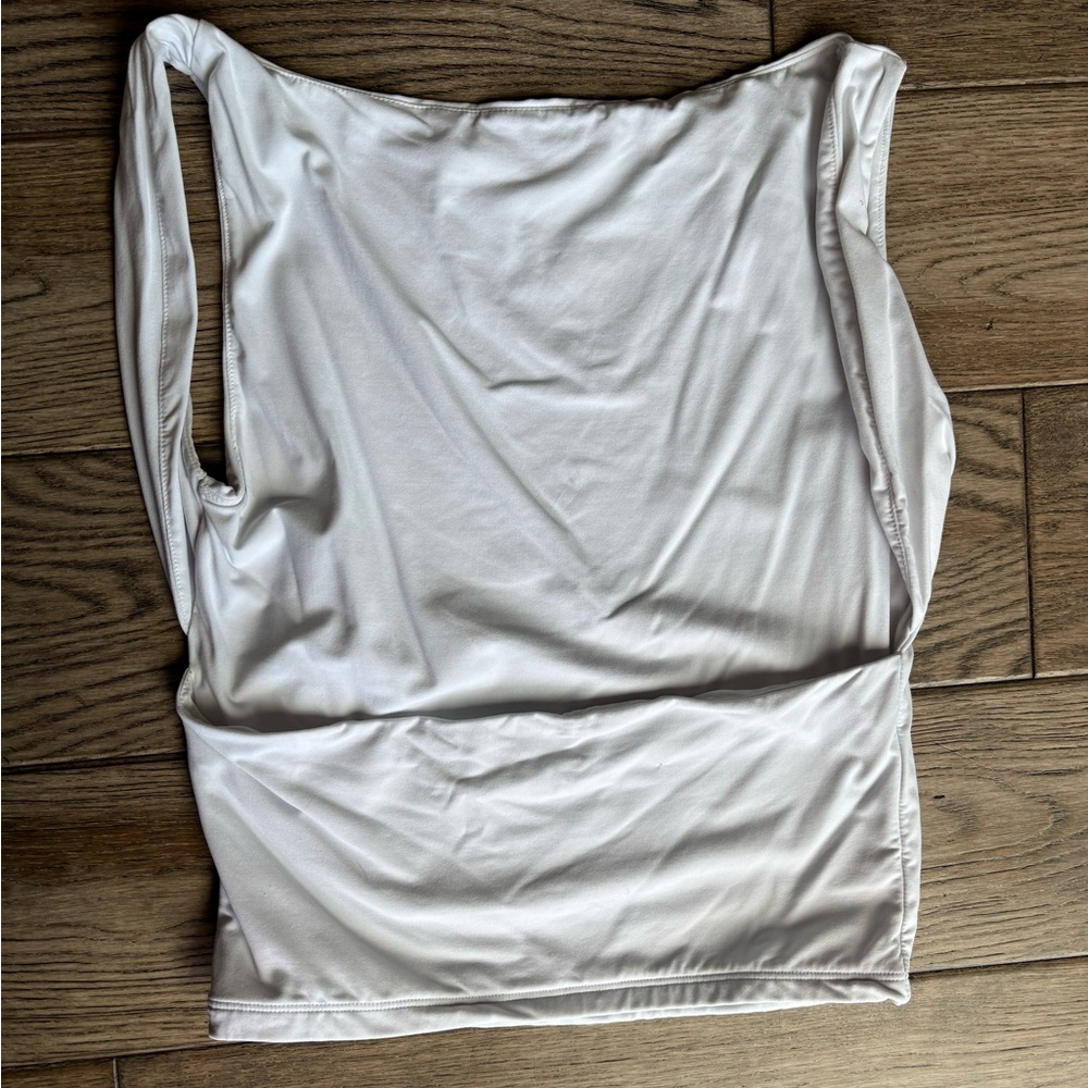 Open Back High Neck Sleeveless Tank White Small - Picture 7 of 9